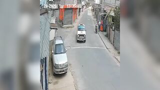 Wait up! Girl falls out of moving pickup Truck and I don't think antone noticed