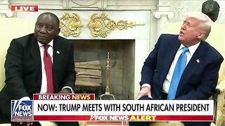 BREAKING: President Trump directly confronts South African President showing him a Film