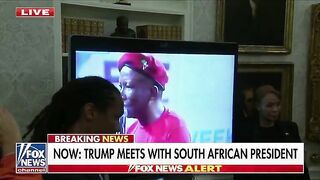BREAKING: President Trump directly confronts South African President showing him a Film