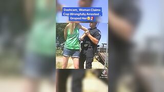 Dashcam footage shows a police officer mistakenly arresting and groping a woman