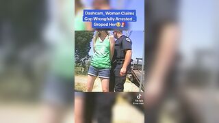 Dashcam footage shows a police officer mistakenly arresting and groping a woman