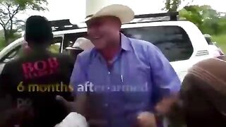 White Farmer is Greeted in Zimbabwe After Returning from Forced Expropriation.. Turns out Starvation isn't Popular.