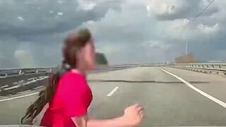 This Happens Fast...I guess she never saw it? Lady Driver