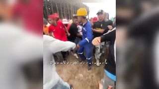 Dead Man does Nose Dive directly into Bull's Horn (Slow Motion Added)