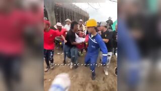Dead Man does Nose Dive directly into Bull's Horn (Slow Motion Added)