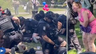 23 arrested after Christian rally held in park turns violent, police say