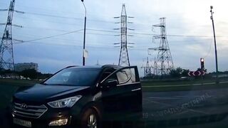 Motorcycle Hits a car