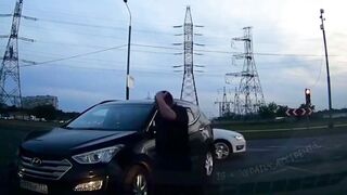 Motorcycle Hits a car