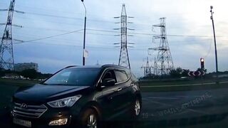 Motorcycle Hits a car