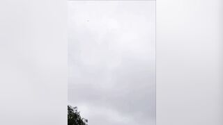 Drunk local truck drivers laugh and panic as drone nearly hits them