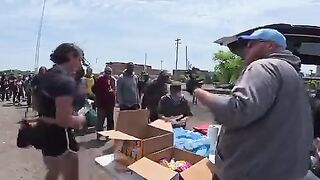 Tranny Dude Attacks a Volunteer Feeding the Homeless