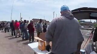 Tranny Dude Attacks a Volunteer Feeding the Homeless
