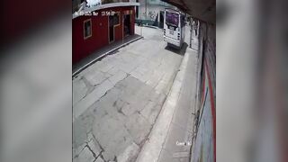 As Bad as it gets, Motorcyclist with partner crashes into a speeding truck and is then run over