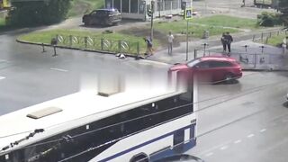 Gosh...Woman on her Way to Work is Blasted by Car...(with Aftermath)