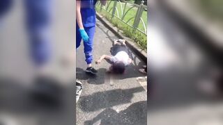 Gosh...Woman on her Way to Work is Blasted by Car...(with Aftermath)