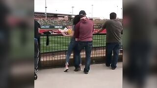 Man's Finger Wanna Get Busy While Watching Baseball
