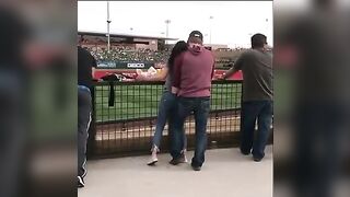 Man's Finger Wanna Get Busy While Watching Baseball