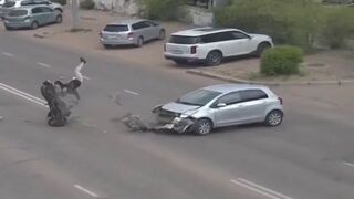 Female Driver Alert: Girl without a License takes out Motorcyclist