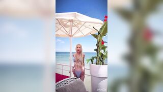 Outraged because she's too Skinny Sunbathing, True or False?