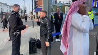 British Police take Christian Preacher's Microphone while Muslims Pray Loudly all Day