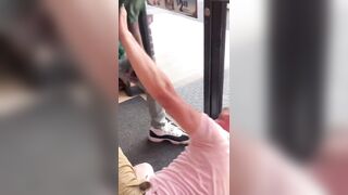 Black Man beats up Woman in Front of her Husband...What a Beta fool