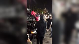 Low IQ Illegal Aliens light themselves on FIRE after dousing Jeep with gasoline