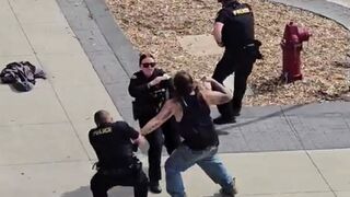 WOW: Guy Takes on 3 Weak Woke Cops and Beats Them with Ease.