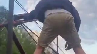 Dumbest Train Surfer yet, this Kid tries to get Electrocuted to Death