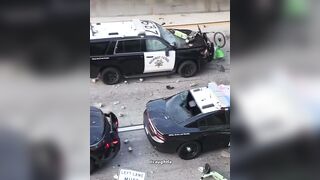 Rioters hide on Bridge and Stone Entire Troop of LAPD. This is CRAZY