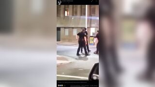Woman gets KNOCKED OUT by cop after punching officer twice
