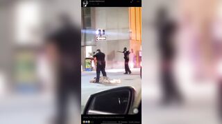 Woman gets KNOCKED OUT by cop after punching officer twice