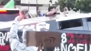 Apocalyptic scenes in Los Angeles. Illegal alien criminals stole a Cybertruck,
