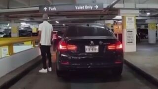 This is from Houston Texas. Man in Parking Garage pulls Shoots at Random Cars