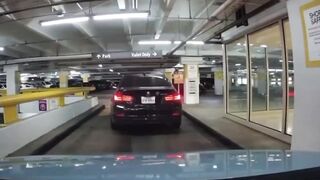 This is from Houston Texas. Man in Parking Garage pulls Shoots at Random Cars