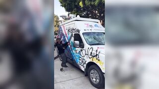 Woke Telemundo Goes To LA Riots to Report on How Peaceful They Are... Van Gets Destroyed.