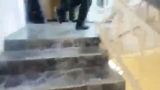 Security forces raided illegal migrants in a dorm.