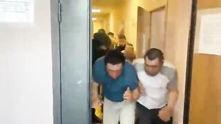 Security forces raided illegal migrants in a dorm.
