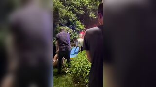 Female Motorcyclist all her Clothes Burned..