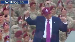 US Troops go Wild for Trump yesterday at Fort Bragg NC
