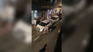 A North African migrant in Spain knocks out a woman, The whole neighborhood steps in to return the favor