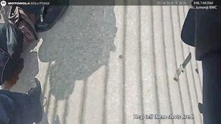 Houston: Man charging Female Officer is Knocked off his Feet by Bullets