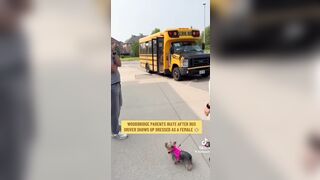 FULL with Text: : Bus Driver shows up Dressed like a Woman to Pick up your Child