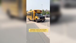 FULL with Text: : Bus Driver shows up Dressed like a Woman to Pick up your Child