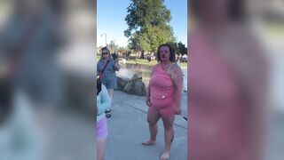 Loud mouth karen punished hard by angry mother in public park