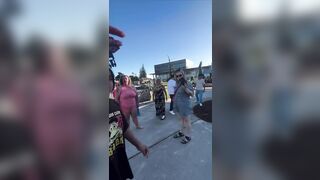 Loud mouth karen punished hard by angry mother in public park