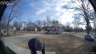FedEx Driver Stops to Pray at Shrine Outside Customers Home.