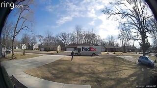 FedEx Driver Stops to Pray at Shrine Outside Customers Home.
