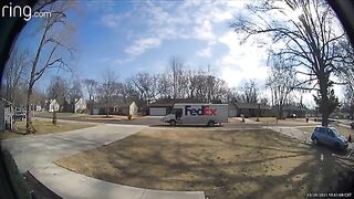FedEx Driver Stops to Pray at Shrine Outside Customers Home.