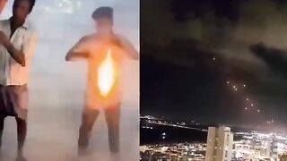 Exclusive footage of rockets launched at Tel Aviv has emerged!