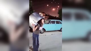 Brilliant! Israeli Girl has her Private Iron Dome..Why didn't anyone else think of this?